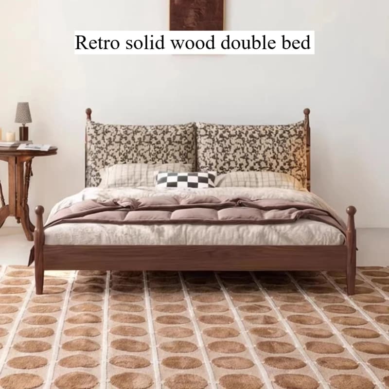 180x200cm Aesthetic Bed Wooden Frames Queen Size Nordic Design Bed 2 People Adult Women Frame Full Size Bedroom Furnitures