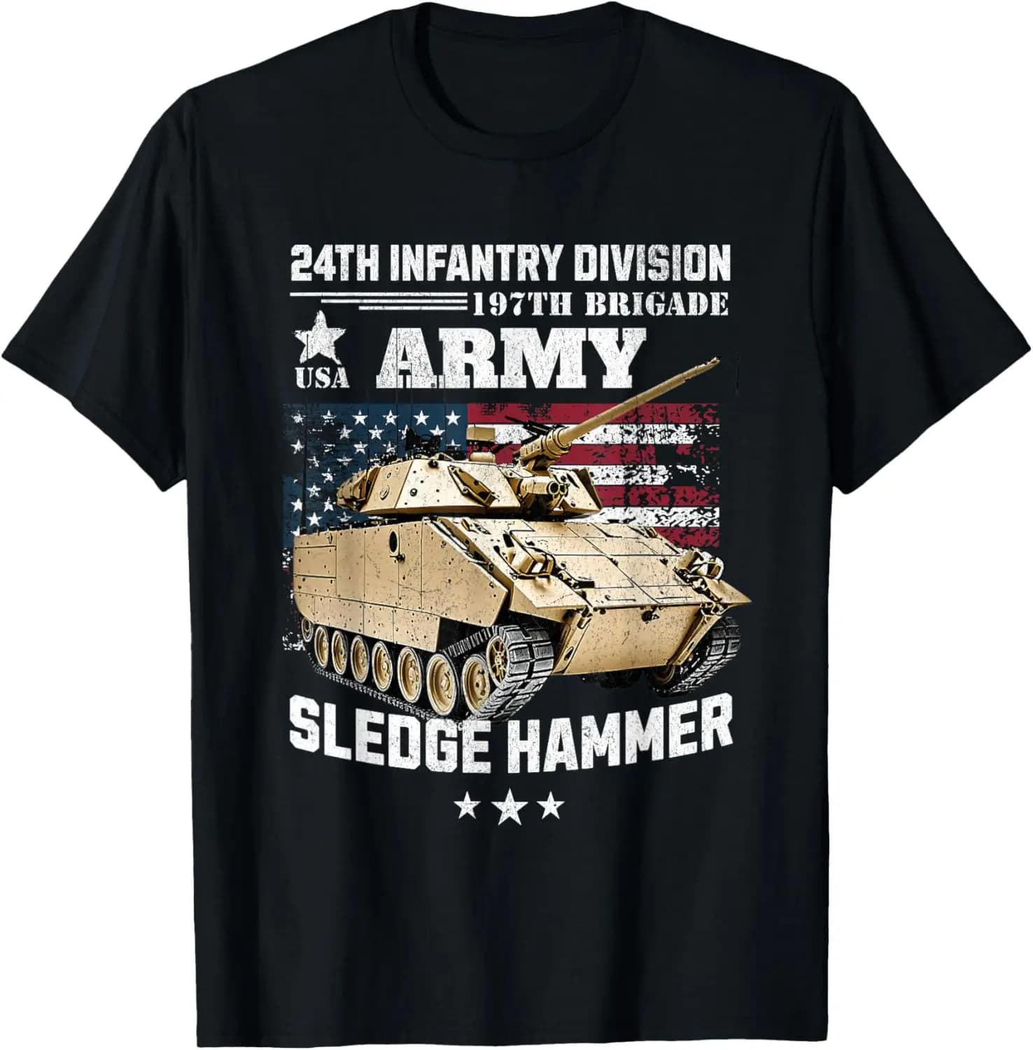 US Army 24th Infantry Division 197th Brigade Veteran Pride T-Shirt 100% Cotton O-Neck Short Sleeve Summer Casual Mens T-shirt