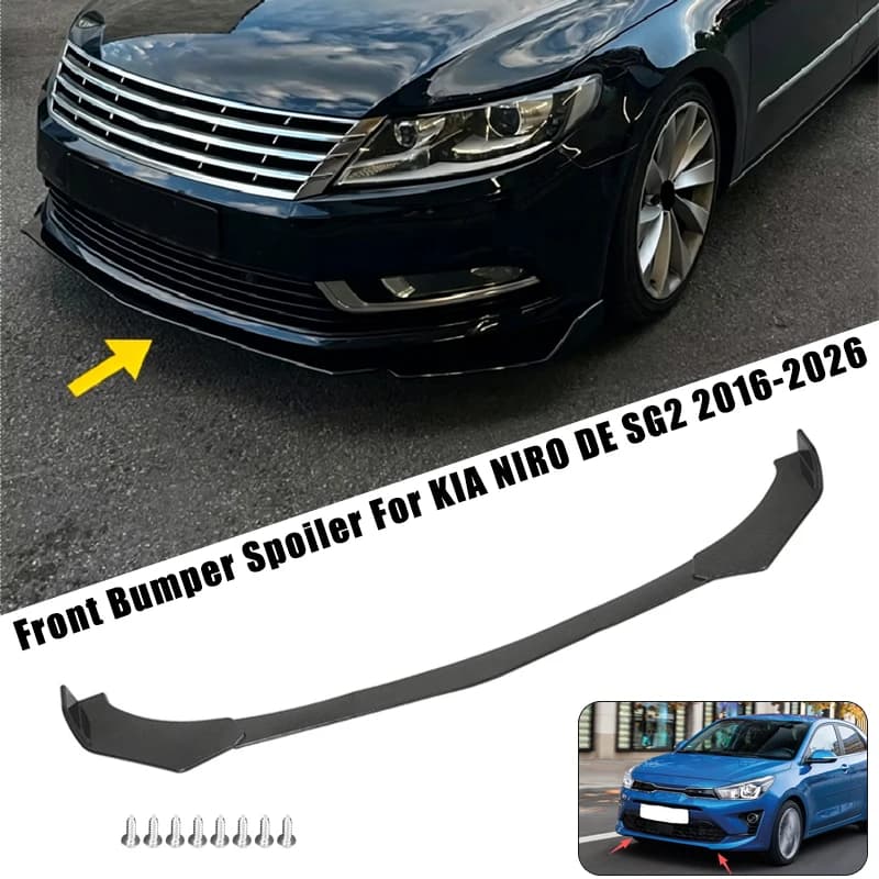 Sport Front Bumper Splitter Spoiler Lip For KIA NIRO DE SG2 2016-2026 5Pcs Adjustable Sectional Car Exterior Tuning Body Kit