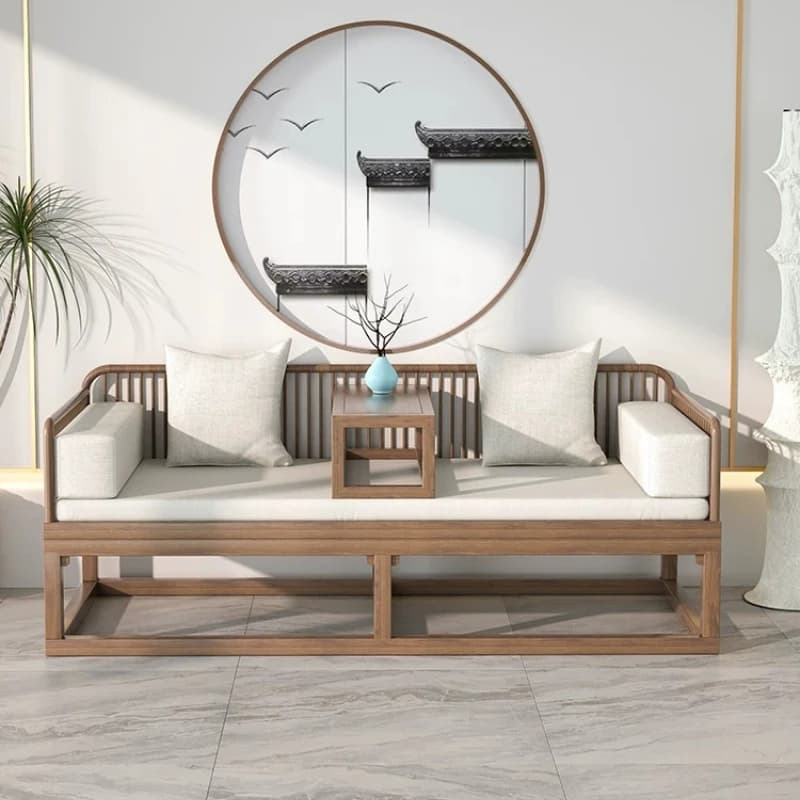 CX new Chinese solid wood small apartment tea table and chair combination sofa bed modern simple tea room, couch