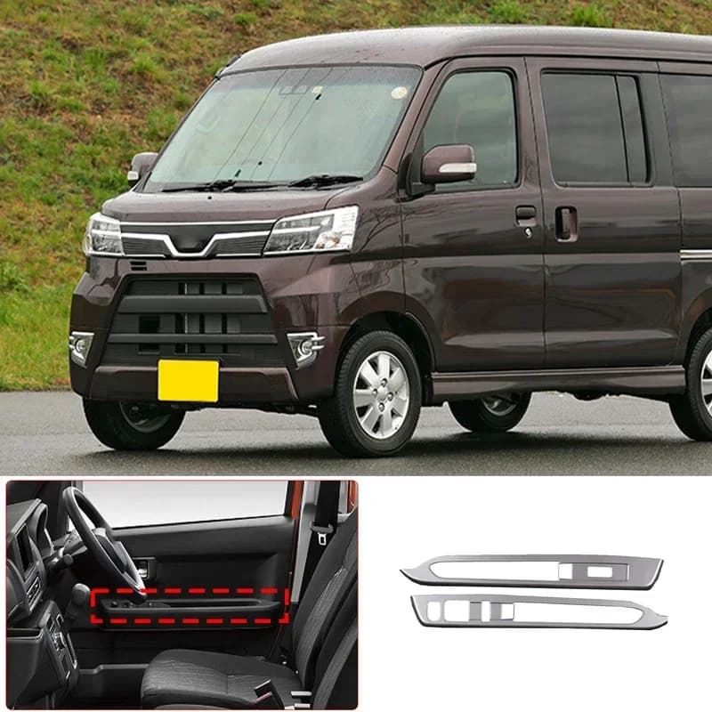 For Daihatsu ATRAI HIJET CARGO 2022-23 ABS Car Front Door Glass Lifting Button Frame Cover Trim Sticker Interior Car Accessories