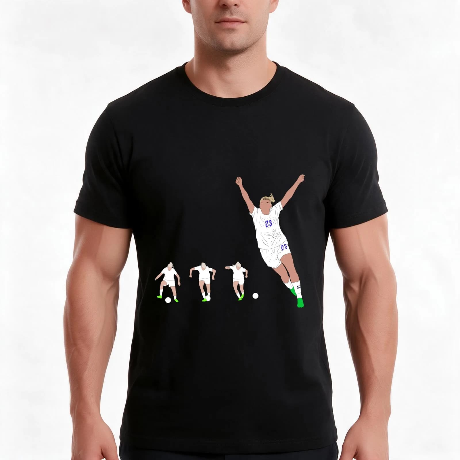 Alessia Russo Backheel Nutmeg Goal Celebration England Euros T-Shirt, Summer Casual Cotton Tee, Oversized Streetwear Tops