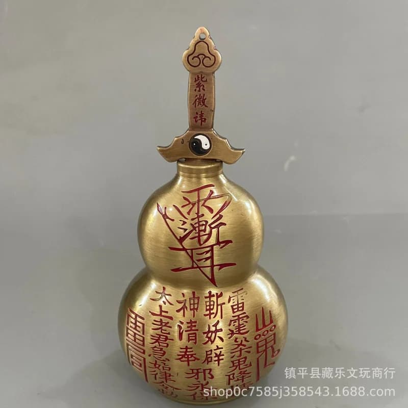 Pure with open mouth, Bagua copper , seven-star heart-nourishing sword gourd, available in various sizes, home