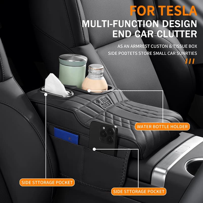 Suitable for Tesla Model Y Model 3 Model X Model S Cybertruck car multifunctional armrest heightening pad storage box