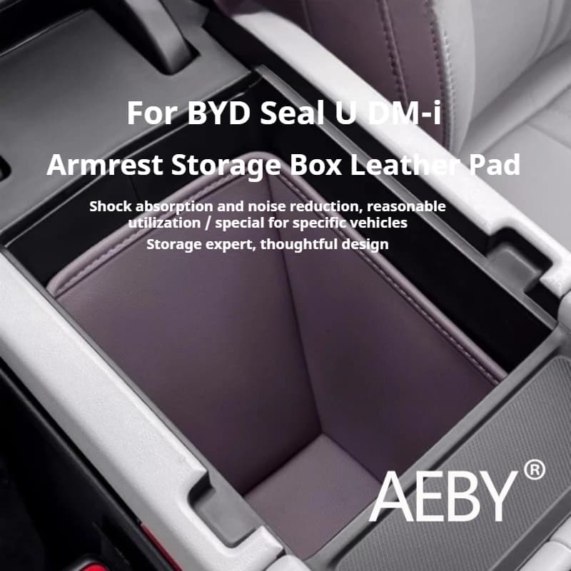 AEBY For BYD Seal U DM-i 2023 2024 2025 Car Center Console Organizer Waterproof Armrest Storage Pouch, Anti-Slip Car Accessories