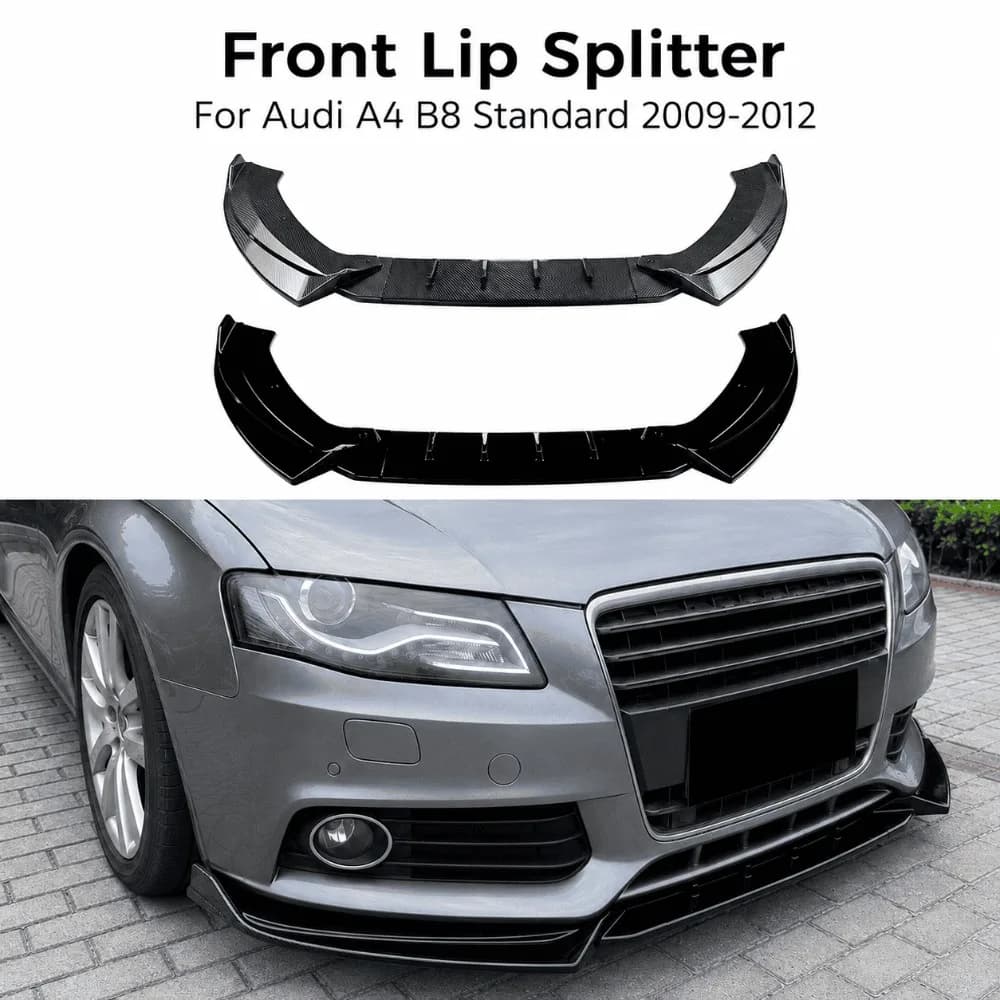 Front Lip Splitter For Audi A4 B8 Standard 2009-2012 Front Bumper Spoiler Body Kit Exterior Styling Auto Accessories Trim Guards