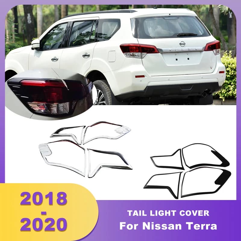 ABS Black Chrome Tail Light Cover Rear Lamp Hoods For Nissan Terra 2018 2019 2020 Car Accessories