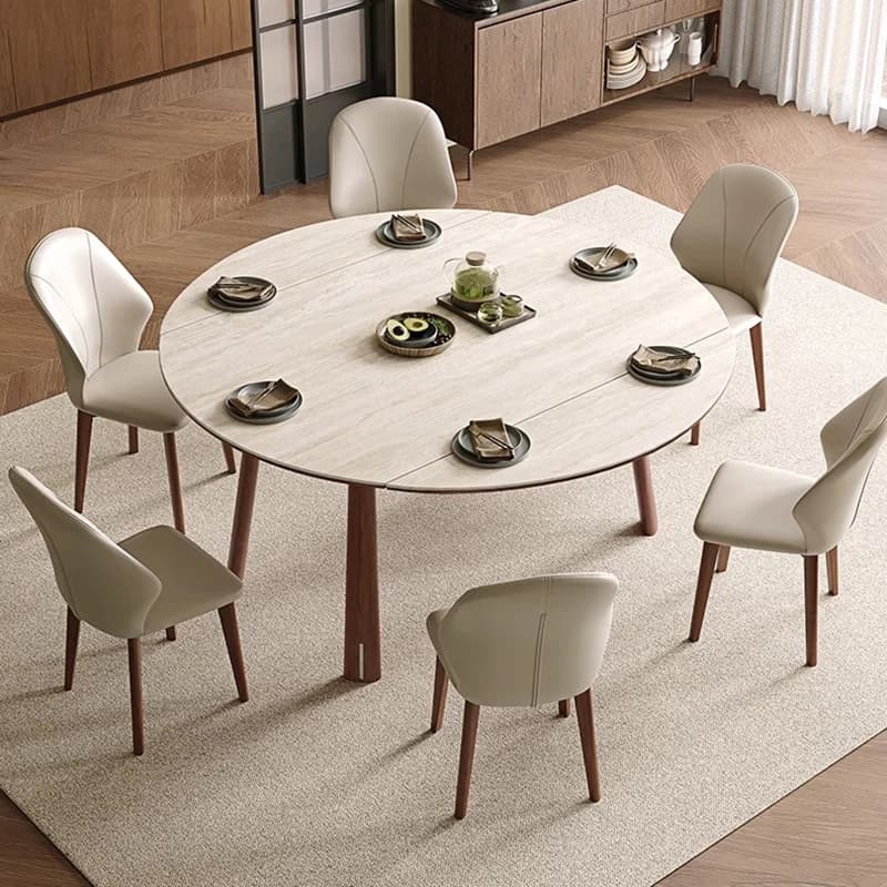 Folding Round Dining Table Chairs Kitchen Center Nordic Dining Table Modern Designer Lounge Restaurant Muebles Home Furniture