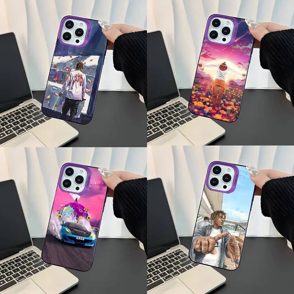 Rapper 999 J-Juice W-WRLD Phone Case For iPhone 17,16,15,14,13,12,11,Pro,XS,Max,Plus,Mini,SE4,E Purple Matte Shockproof Cover