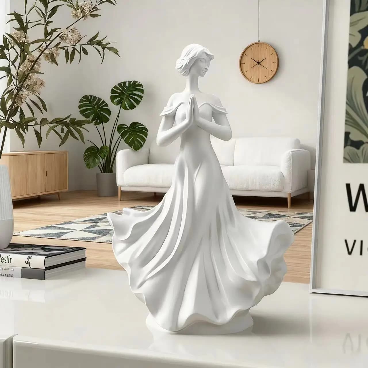 Modern minimalist shadow sculpture Character art ornaments Resin material white female figurine Study and home Decor Crafts