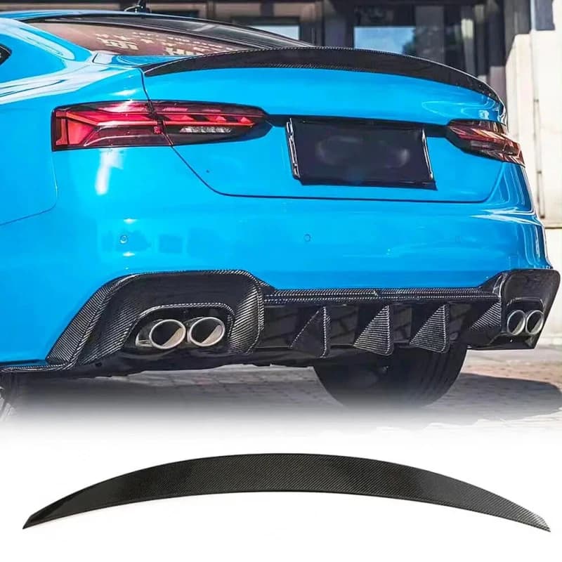 Accessories Premium Car AccessoriesCar A5 Sedan S5 Real Carbon Fiber Trunk Spoiler Rear Bumper Wing Body Kit Durable