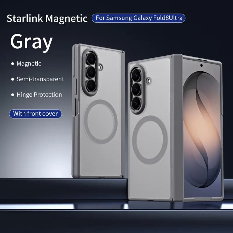 For Samsung Z Fold8 Ultra Case Tempered Glass Film Magnetic Car Mount Compatible Micro Matte Hinge Protection Shockproof Cover
