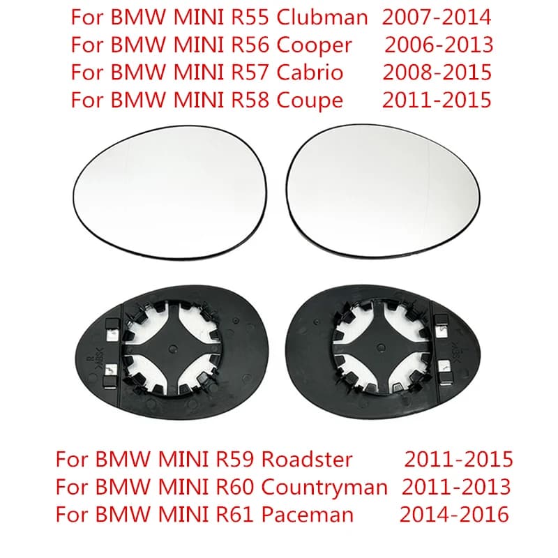 Side Mirror Glass For BMW MINI R55 Clubman R56 Cooper R57 Cabrio R58 Coupe R59 Roadster R60 Countryman R61 Paceman Accessories