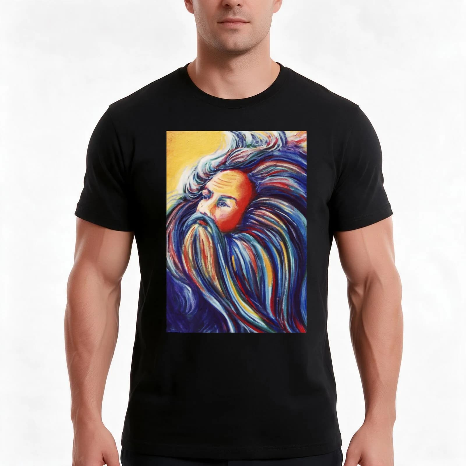 Father Time T-Shirt, Summer Casual Cotton Tee, Oversized Streetwear Tops, Vintage Graphic Print, Loose Fit Short Sleeve