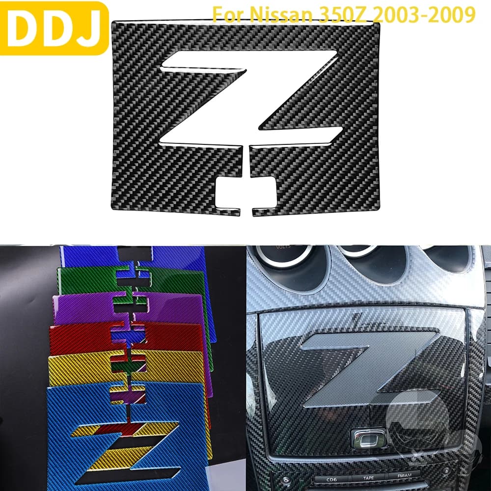 For Nissan 350Z Z33 2003-2009 Navigation Cover Box Door Dash Carbon Fiber Sticker Decorative Modified Car Accessories
