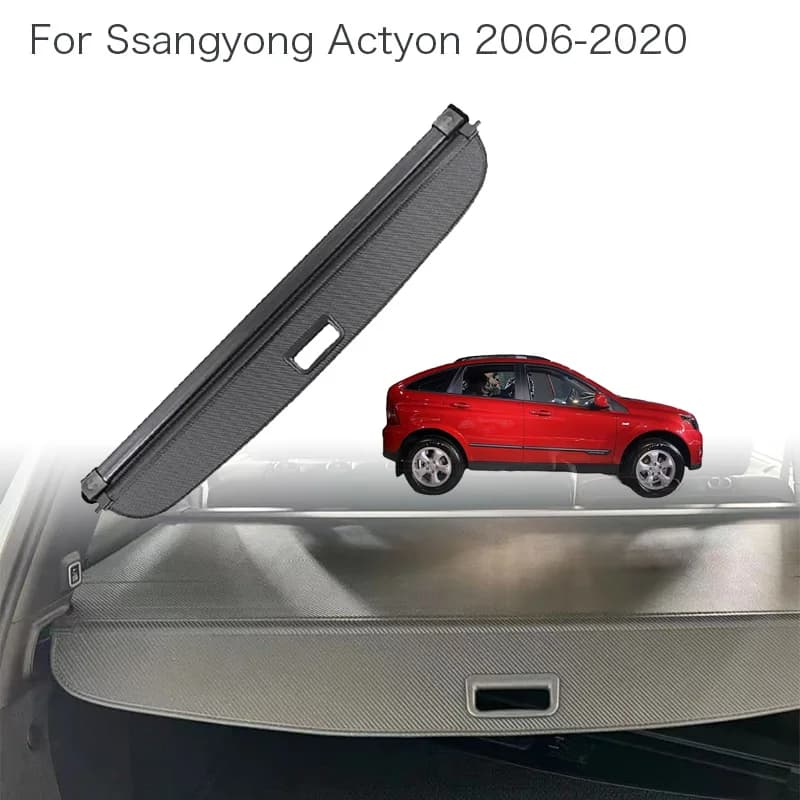 Trunk Curtain Cover Organizer For Ssangyong Actyon 2006-2020 Car Rear Rack Partition Shelter Shield Shade Luggage Cargo Storage
