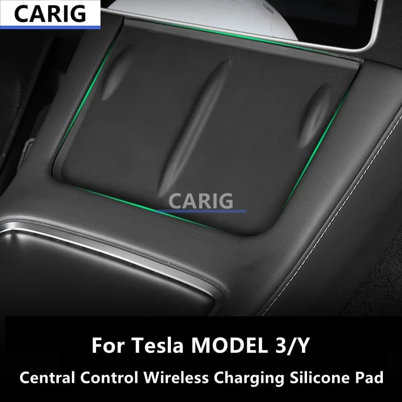 For Tesla MODEL 3/Y Central Control Wireless Charging Silicone Pad Car Anti-skid Pad Interior Accessories