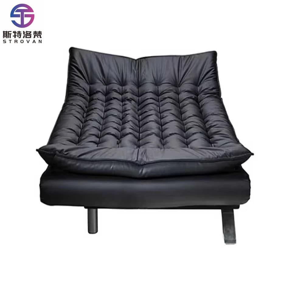 Traditional Design Single-Person Living Room Bedroom Sofa Black Fabric Sponge Filled Eco-Friendly Durable KF884