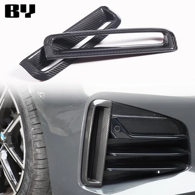 For BMW 4 Series G22 G26 2022-2024 Real Carbon Fiber Style Car Front Fog Light Lamp Cover Trim Foglight Frame Accessories