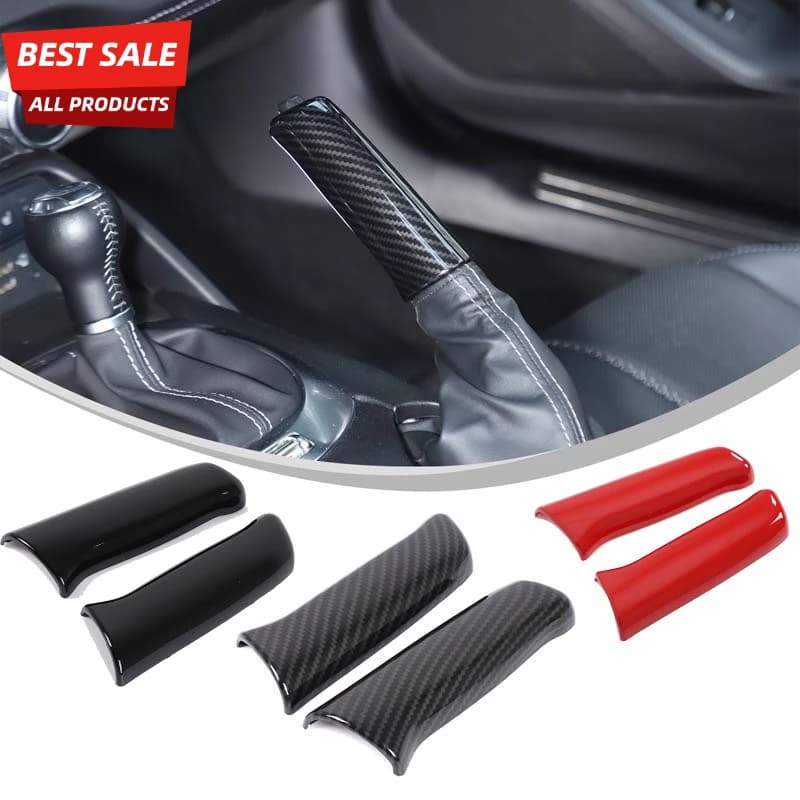 For Mazda MX-5 2016-2025 for Fiat 124 Abbas 124 ABS Carbon Fiber Black Car Handbrake Lever Decoration Cover Interior Accessories
