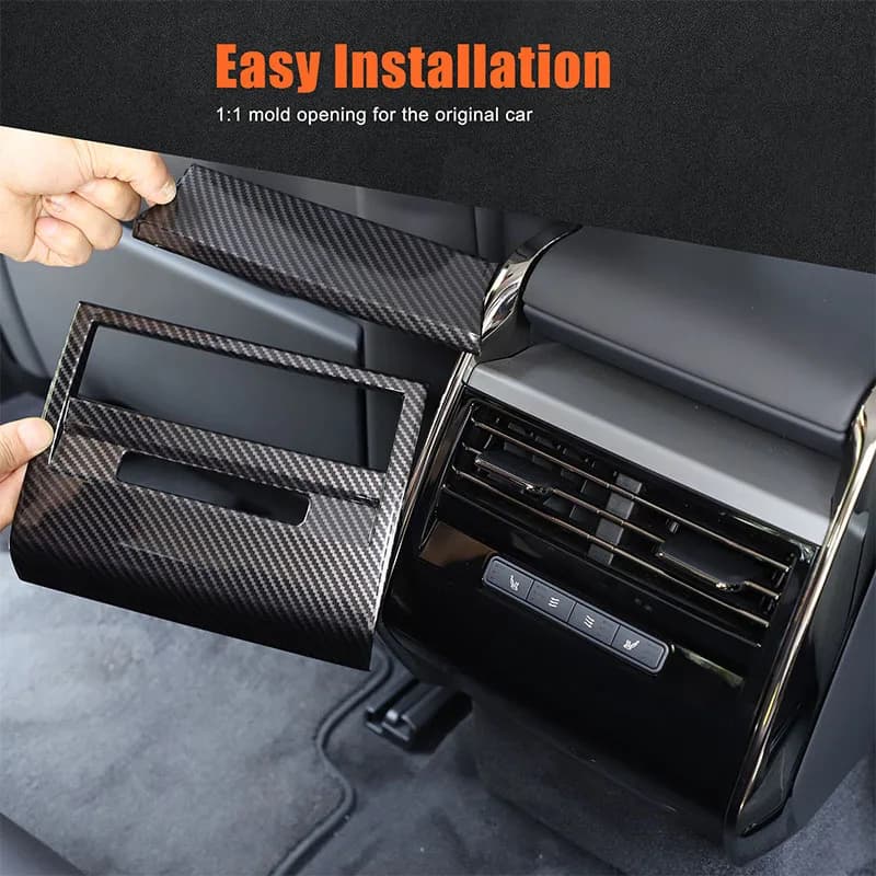 For Land Rover Range Rover Sport 2023+ ABS Carbon Fiber Car Style Rear Air Conditioning Outlet Cover Trim Frame Accessories