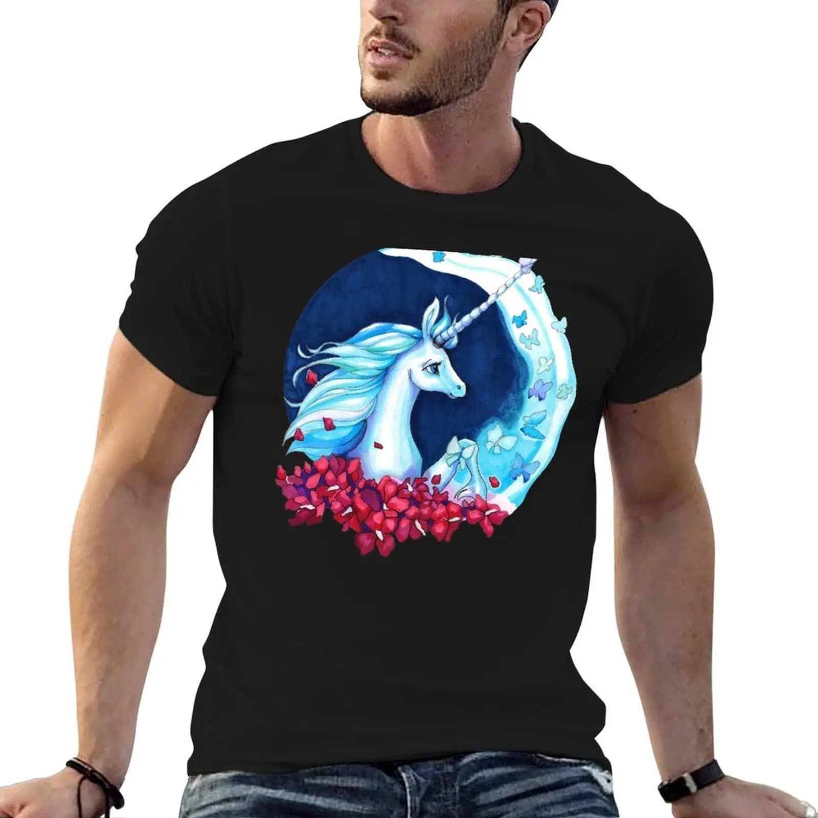 Moonlight – The Last Unicorn T-Shirt gifts for boyfriend anime sweat shirts, men