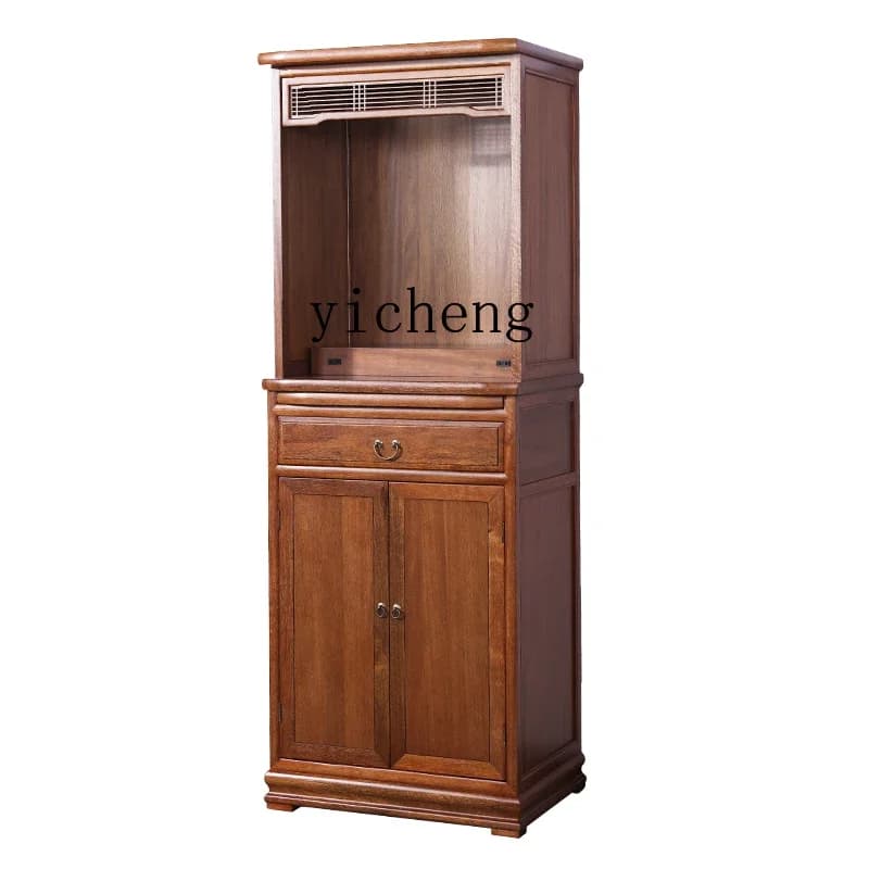 solid wood Buddhist niche vertical cabinet for table household cabinet incense case economical God of Wealth offering table
