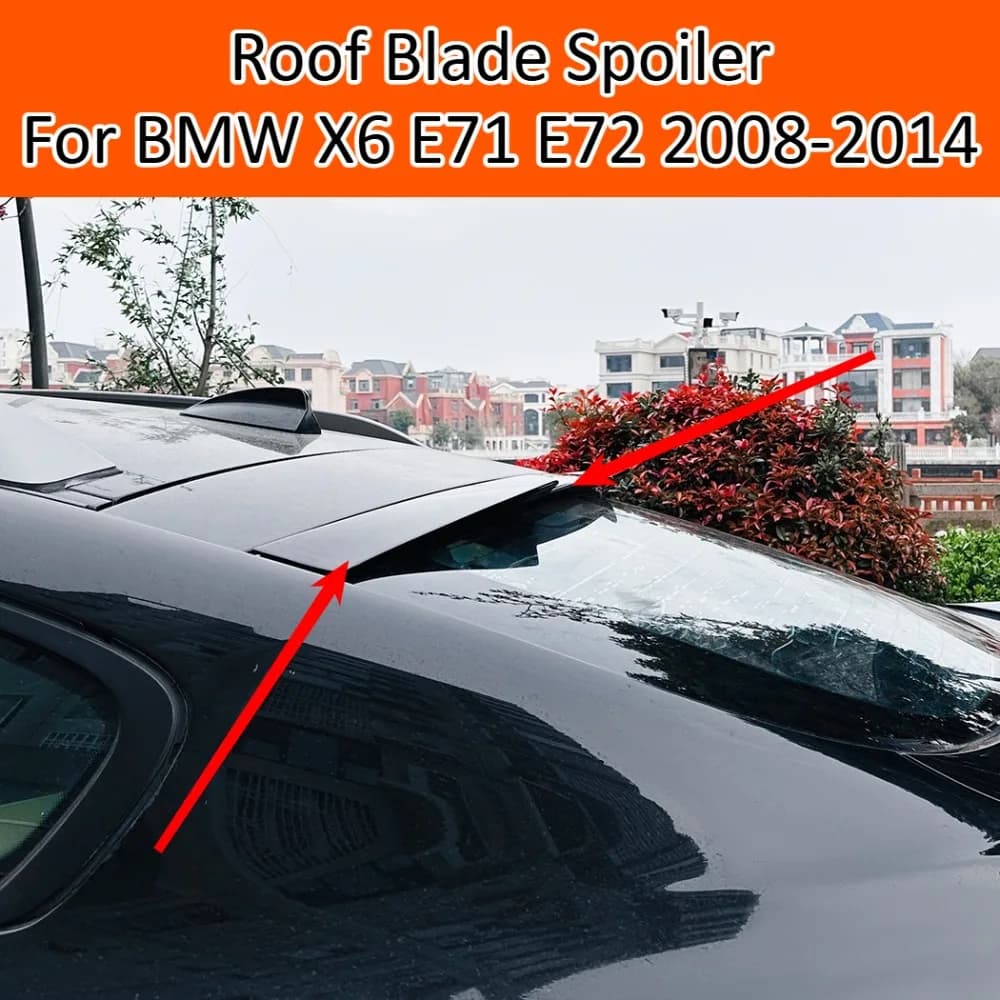 Roof Blade Spoiler For BMW X6 E71 E72 2008-2014 Rear Window Wing Exterior Styling Modification Accessories Trim Kit Cover Accent