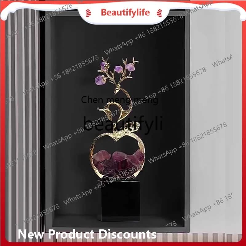 cn8350 ss Luxury Crystal Deer Ornament for Wealth Attraction, Entryway, TV Cabinet, Office, High-end Creative Decoration