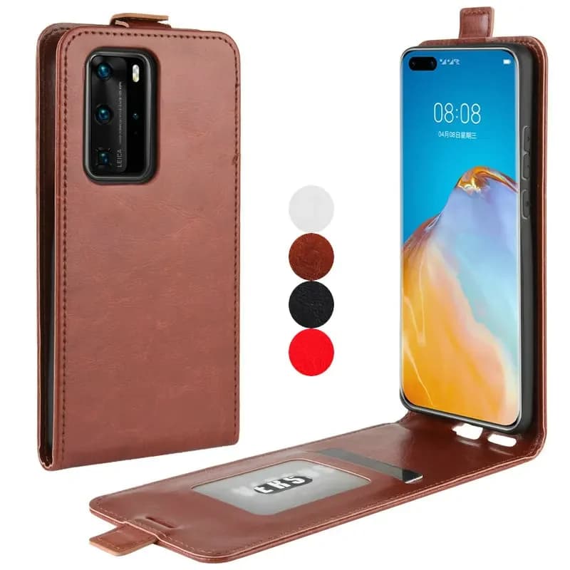 For Huawei Mate 50 Pro 10 20 Lite Leather Flip Vertical Case for Huawei P50 P40 Lite E P20 Pro Plus P30 Pro+ Luxury Cover Bags