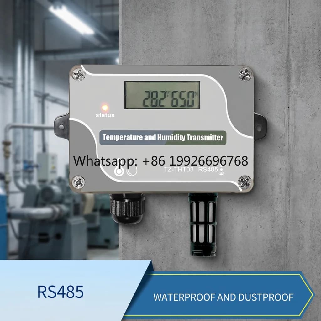 Temperature Humidity Transmitter RS485 Modbus Wall Mounted Sensor with LCD Display for HVAC System Environmental Monitoring