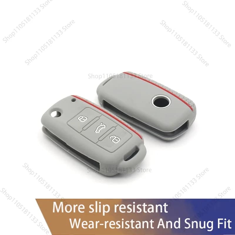 For Volkswagen Remote Control Key Cover Glossy Finish Silicone Protective Case Anti Scratch Shockproof Universal Protector