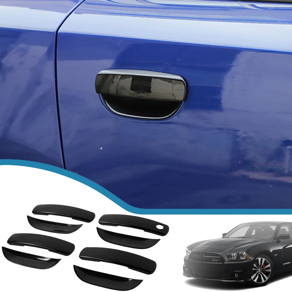 8PCS Car Exterior Door Side Handle Decoration Door Handle Bowl Cover Stickers Trim for Dodge Charger 2011-2022 Auto Accessories