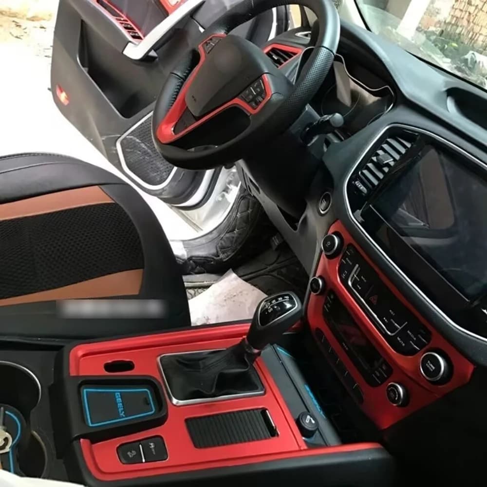 For Geely Emgrand X6 2016-2017 Interior Central Control Panel Door Handle Carbon Fiber Stickers Decals Car Styling Accessorie