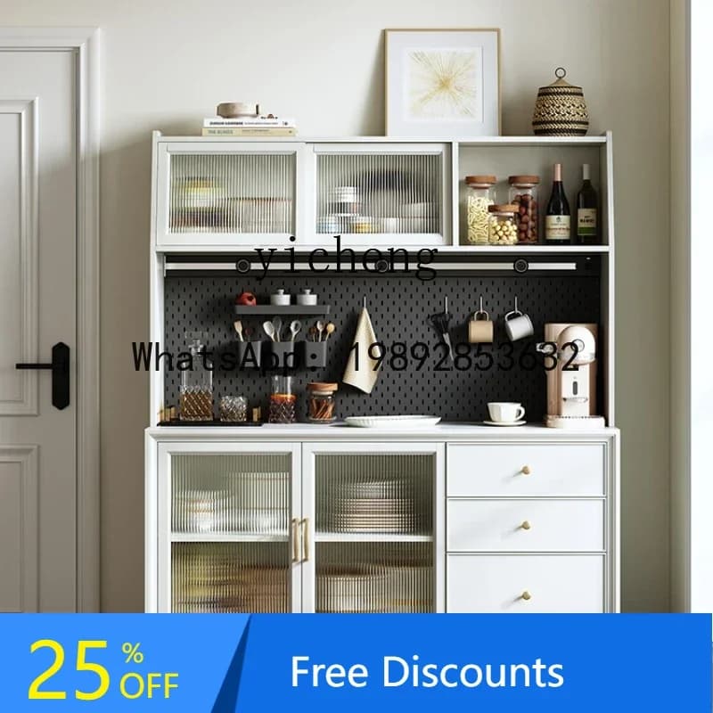 LYY Light Luxury Solid Wood Wire-Wrap Board Sideboard Cabinet Home Kitchen Storage Tea Cabinet