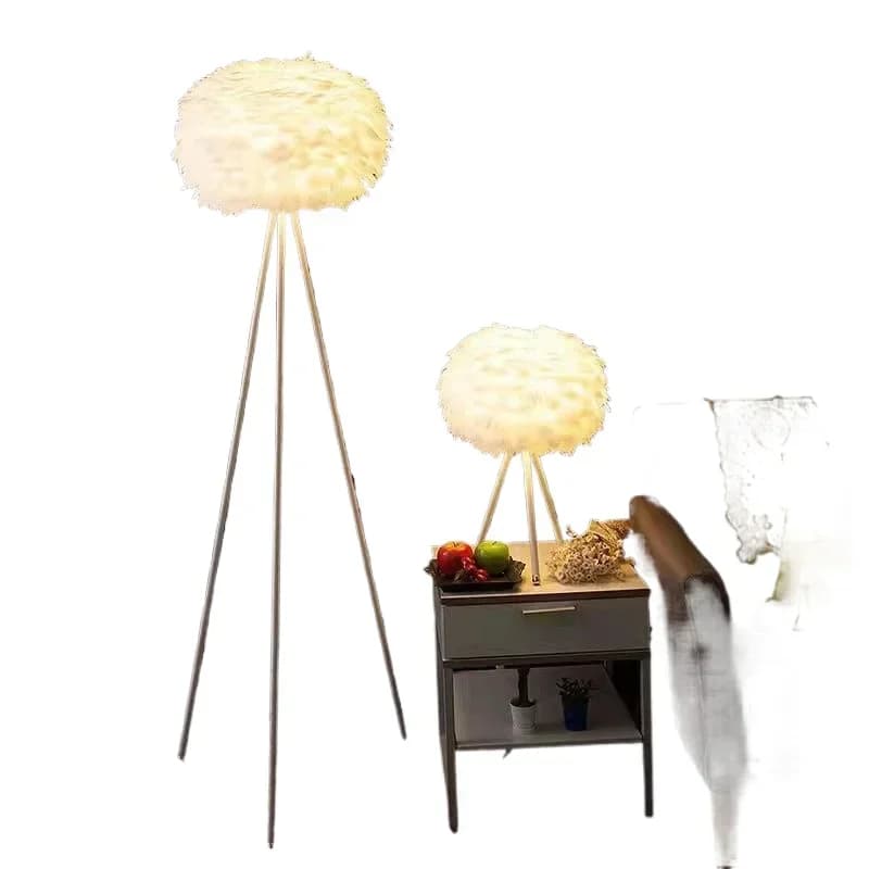 Feather floor lamp Nordic light luxury living room ins girl Internet celebrity princess live stream simple bedroom bedside