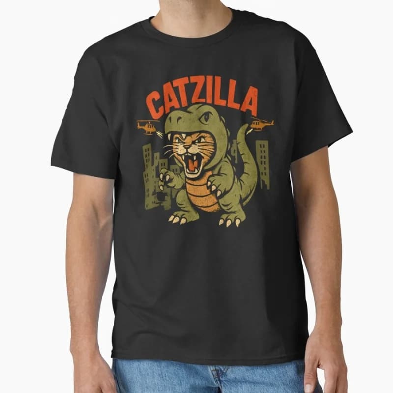 Catzilla Dks King of Monster Gift t shirt for Cat Lover Short Sleeve Graphic tee Cute kitty y2k clothes All size Tops