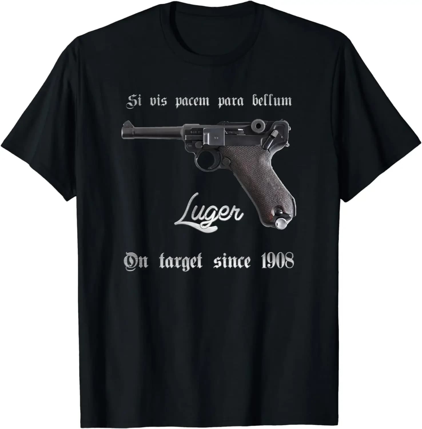 Mauser P08 9mm Luger Pistol T-Shirt 100% Cotton O-Neck Summer Short Sleeve Casual Mens T-shirt Size S-3XL