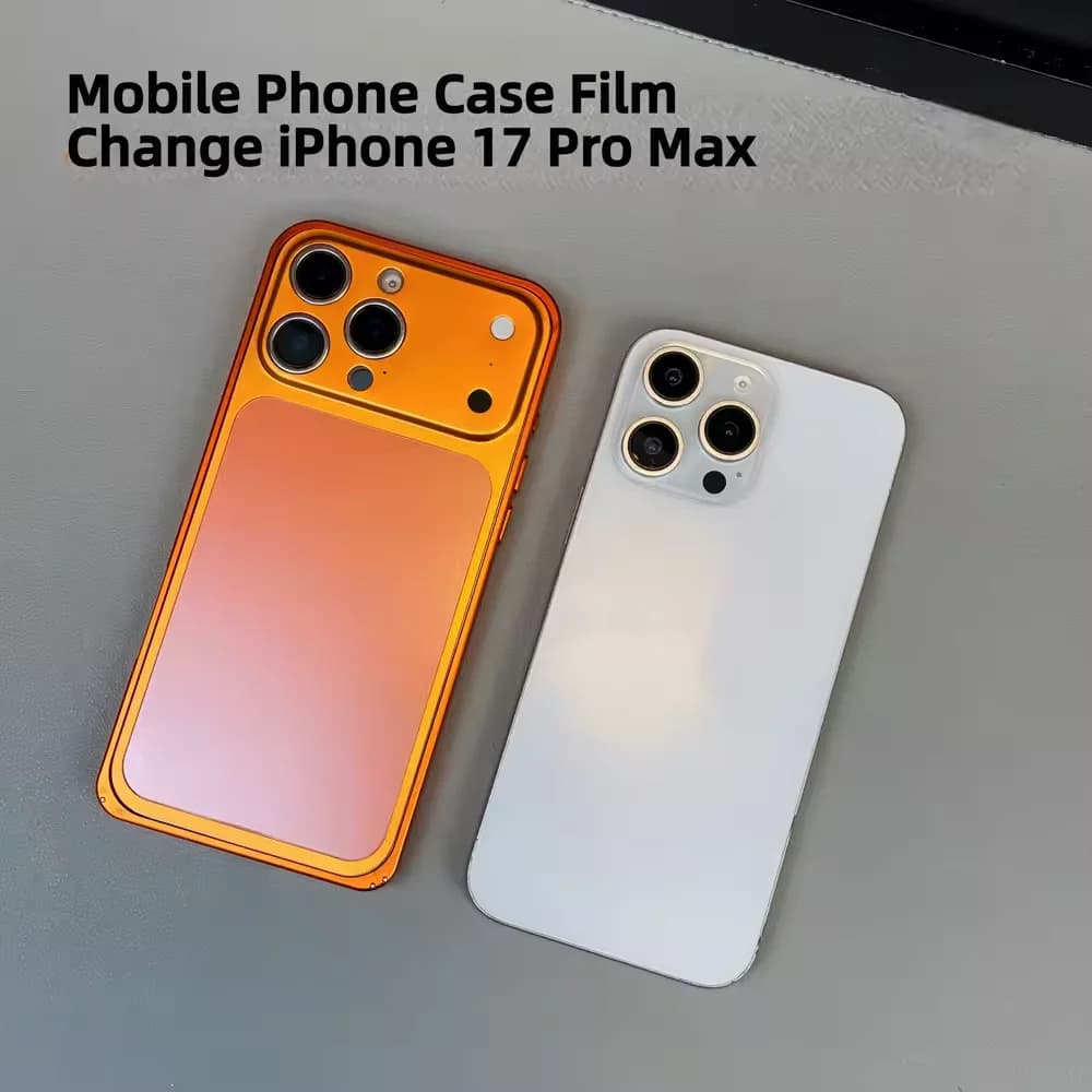 Original Color Alloy Slim Frame Metal Back Film Protector Case For iPhone 16 15 14 13 Pro Max Anti-Drop Cover Change to 17ProMax
