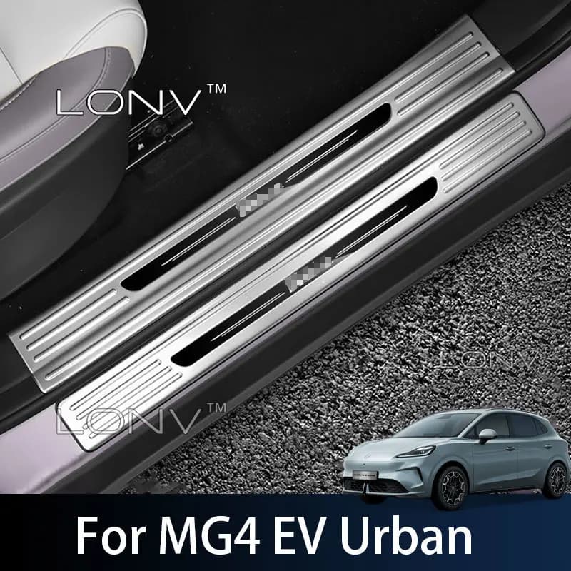 For MG4 EV Urban 2026 2027 Car Welcome Pedal Door Sill Protector Stainless Steel Anti-Scratch Pedal Auto Body Kits Accessories