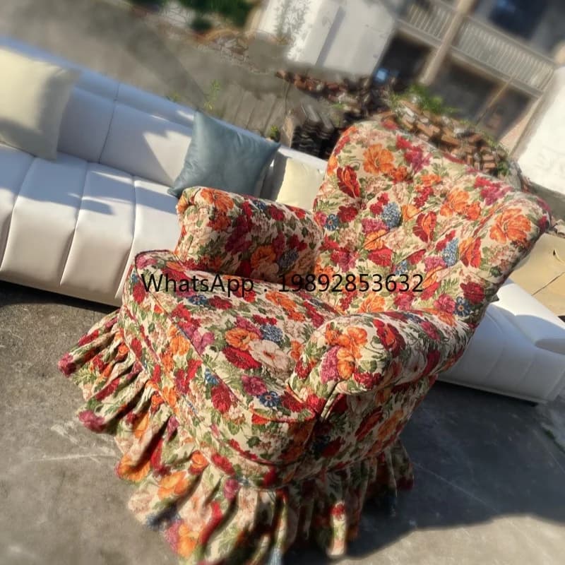 LYY French Retro Small Floral Oil Painting Style Jacquard Pastoral Skirt Hem Single Sand Photography Seat