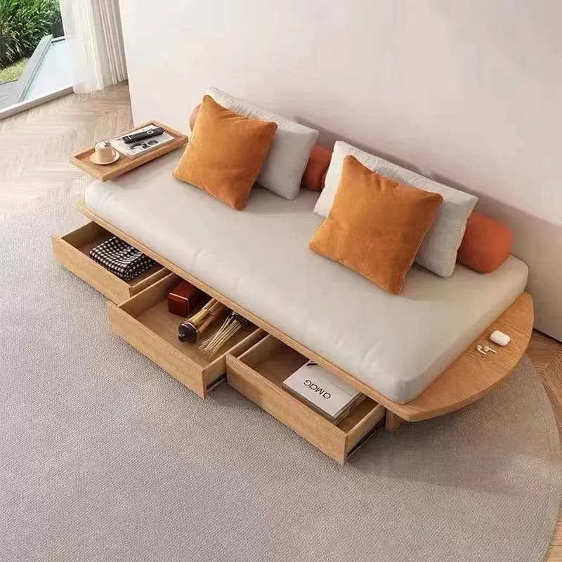 Soft Fancy Unique Sofas Wood Luxury Large Modern Armchair Sofas Floor Lounge Drawer Divani Da Soggiorno Bedroom Furniture