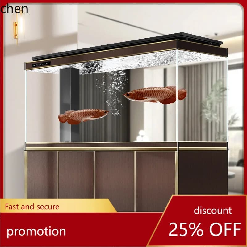 HT Fish Tank Right Angle Overflow Bottom Filter Ecological Household Large New Model Screen Wall-Mounted Ultra Clear Glass