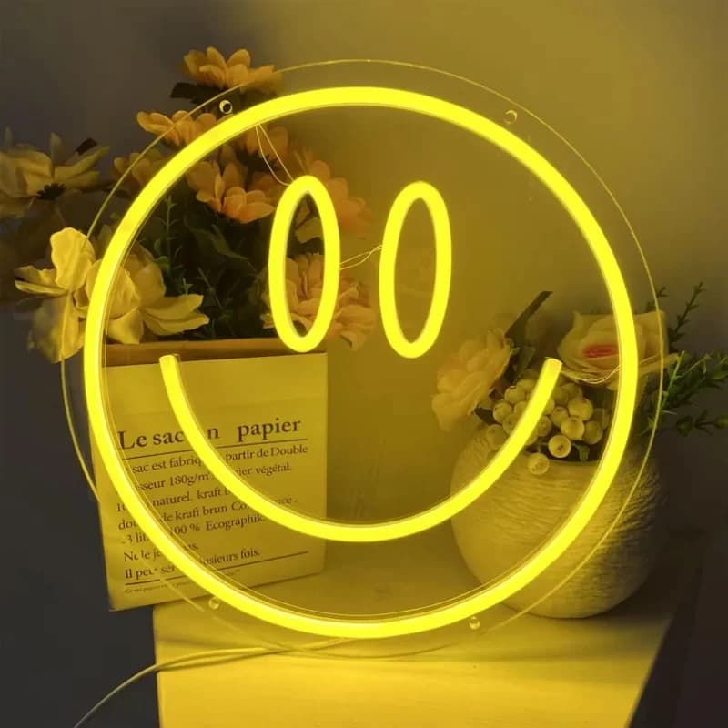 Smile Neon Sign LED Light Neon Signs Art Decorative Night Lights for Bachelorette Party,Engagement Party,Birthday Party,Wedding