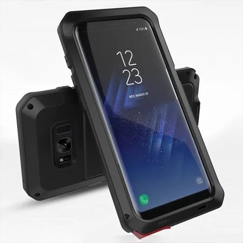 Armor Case For Samsung S24 S25 Ultra S20 S21 Ultra S23 S24+ Luxury Metal Shock Dirt Proof Water Phone Case Black