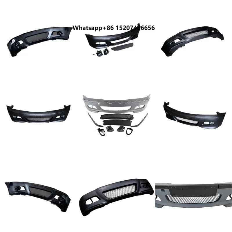Fit E46 Bumper for 3 Series E46 1998-2005 Wide Body Fiberglass Kit New Front Rear Bumper Diverter Side Body Wheel Arch Rear