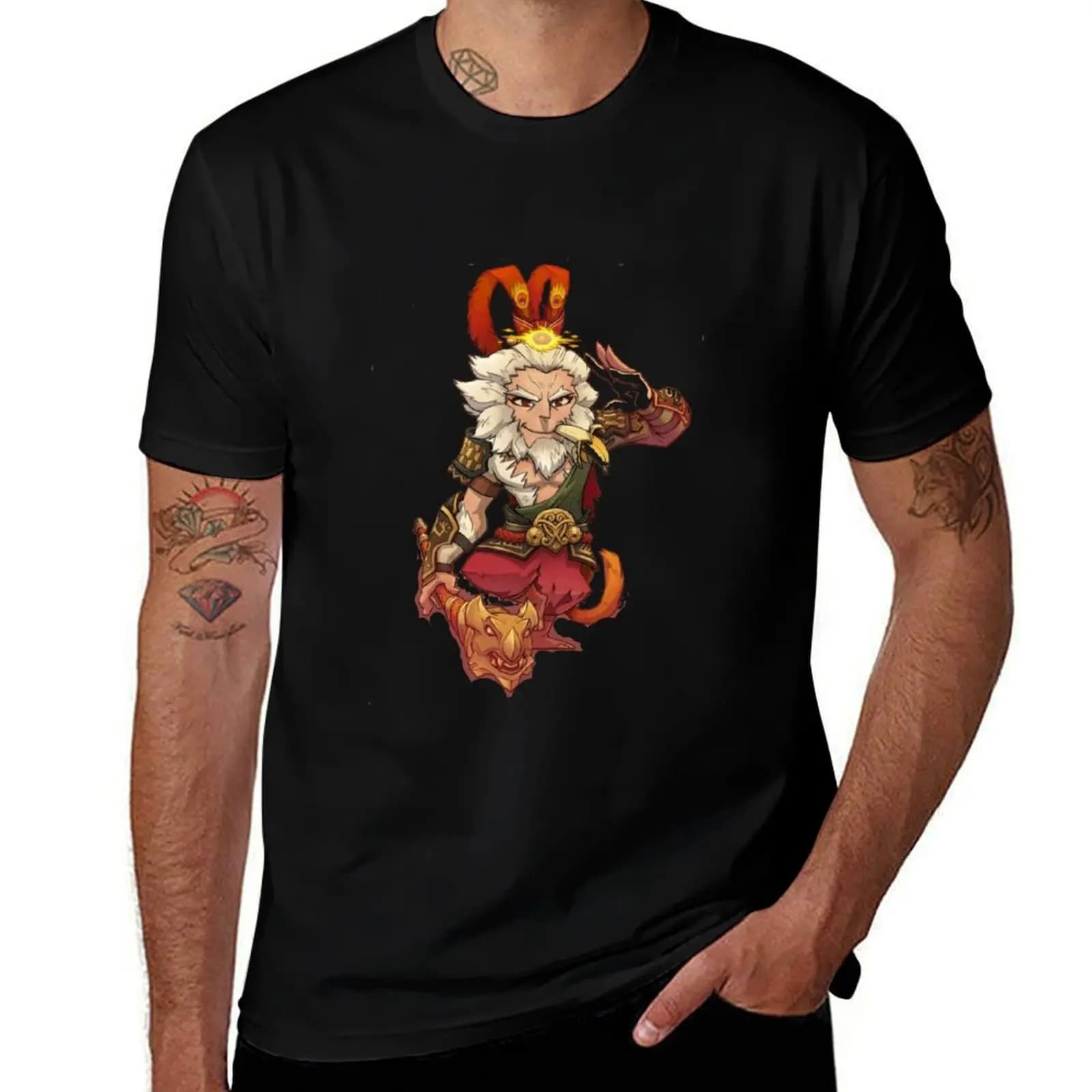Black Myth: Wukong fanart characters T-Shirt Basic Plain Tee for Spring and Summer T-Shirt