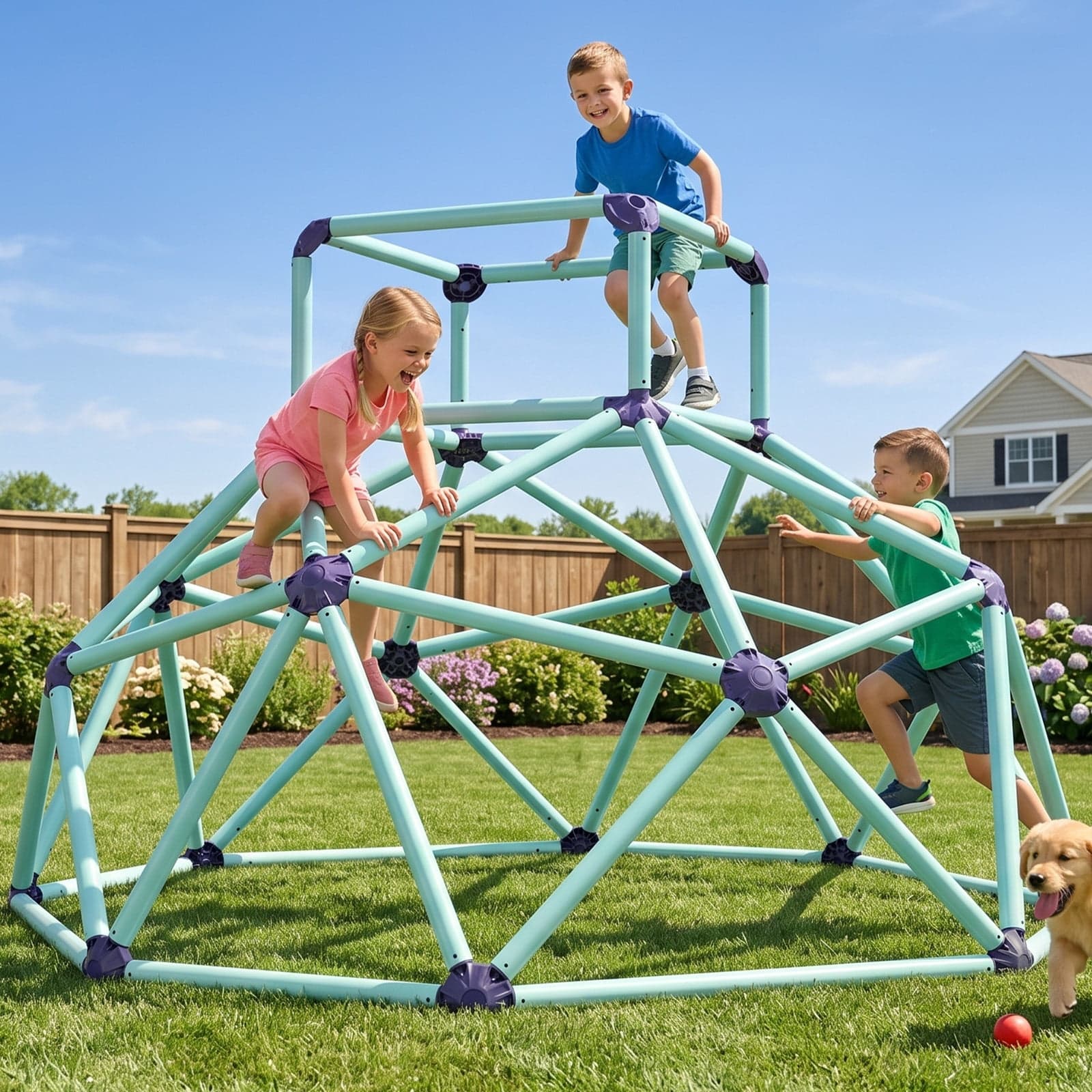 Mersco 6FT Kids Climbing Dome,Outdoor and Indoor Climbing Set,Sturdy Playground Climber Climbing Structures Set for Boys and Girls Birthday,Children's Day gifts